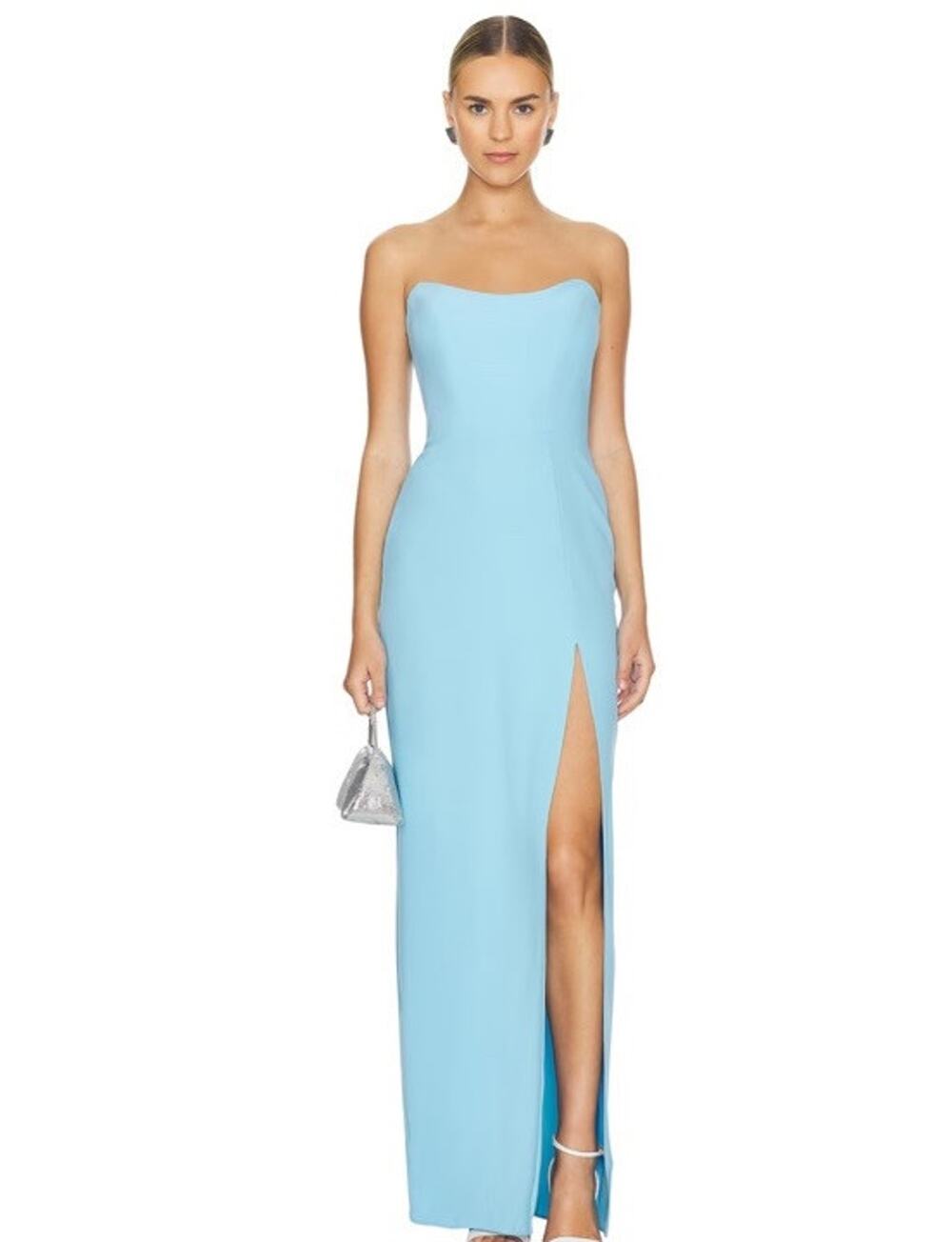 Amanda Uprichard X Revolve Dress Sz M Maxi Bustier Side Slit Party Formal Gown - Picture 1 of 16